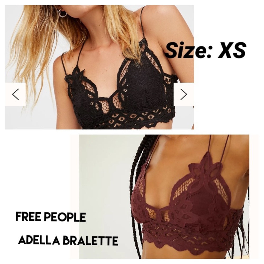 FP One Free People bralettes XS MULBERRY/ BLACK